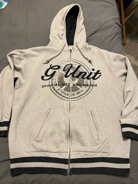 G-Unit Tools of the Trade Gray Zip-Up Hoodie - Vintage Y2K Era